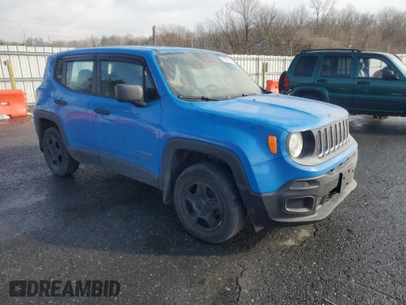 2015 Jeep Renegade Sport with VIN ZACCJBAT5FPB25299, listed as a Copart auction lot 43373395 with 54,867 mi miles and Salvage Title. Bid and sale history available at DreamBid. Image 4.