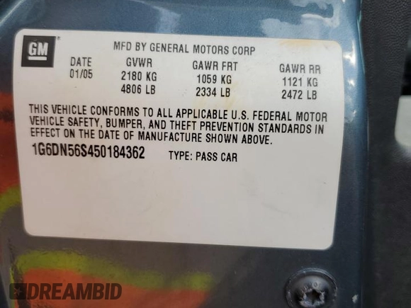 2005 Cadillac CTS-V z VIN 1G6DN56S450184362, wystawiony jako Copart lot #73889694 z przebiegiem Nie podano mil oraz Szkoda całkowita • Salvage title. Historia ofert i sprzedaży dostępna na DreamBid. Obrazek 13.