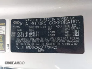 2015 Kia Soul with VIN KNDJN2A20F7794421, listed as a IAAI auction lot 41974119 with 135,758 mi miles. Bid and sale history available at carsss.com. Image 9.