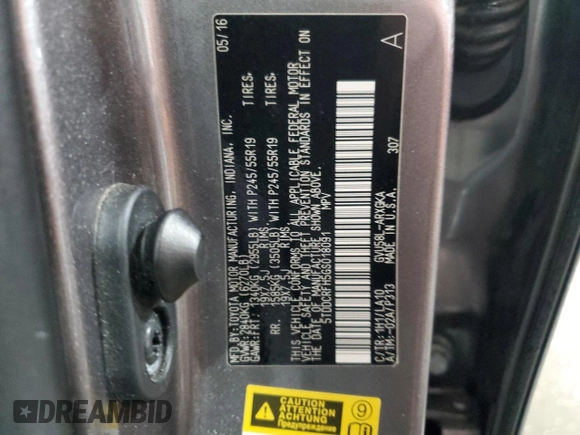 2016 Toyota Highlander Hybrid Limited with VIN 5TDDCRFH5GS018091, listed as a Copart auction lot 55477404 with 101,480 mi miles and Salvage Title. Bid and sale history available at carsss.com. Image 13.