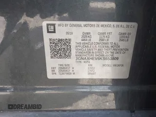 2019 Chevrolet Equinox LS with VIN 3GNAXHEV6KS653809, listed as a IAAI auction lot 41963115 with 127,724 mi miles. Bid and sale history available at carsss.com. Image 9.