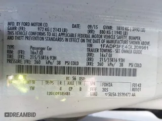 2016 Ford Focus SE with VIN 1FADP3FE4GL208981, listed as a IAAI auction lot 41699896 with 155,387 mi miles. Bid and sale history available at carsss.com. Image 9.