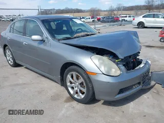 2006 Infiniti G35 with VIN JNKCV51F96M603849, listed as a IAAI auction lot 41880631 with 163,589 mi miles. Bid and sale history available at carsss.com. Image 1.