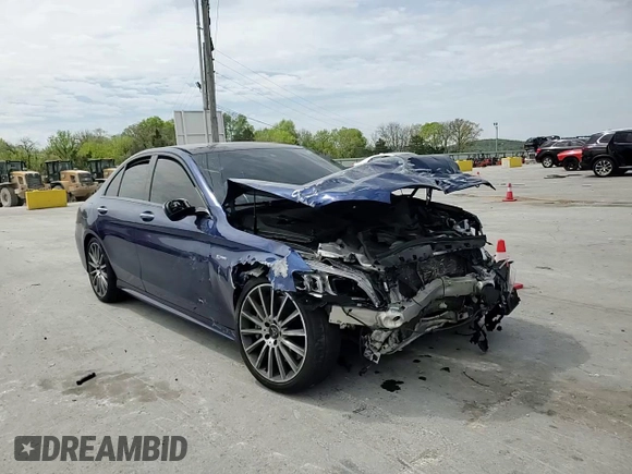 2019 Mercedes-Benz C 43 AMG with VIN 55SWF6EB4KU287626, listed as a Copart auction lot 53647985 with Not provided miles and Salvage title. Bid and sale history available at DreamBid. Image 10.