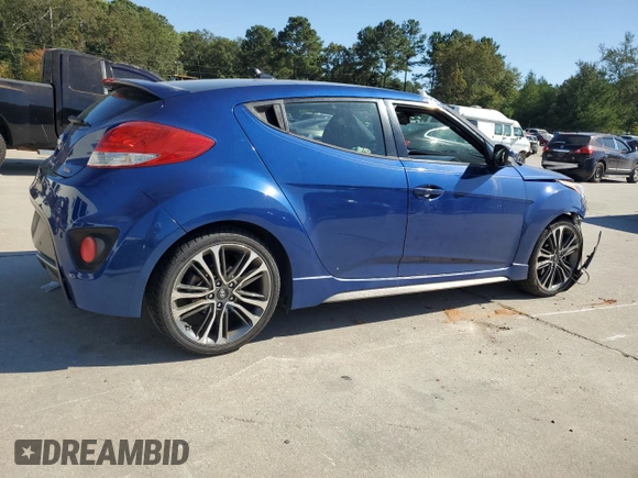 2016 Hyundai Veloster Turbo with VIN KMHTC6AE4GU286497, listed as a Copart auction lot 75417414 with 83,403 mi miles and Salvage Title. Bid and sale history available at carsss.com. Image 3.