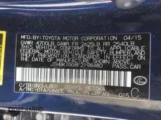 2015 Lexus ES 330 with VIN JTHBK1GG8F2198480, listed as a IAAI auction lot 42050366 with 66,337 mi miles and . Bid and sale history available at DreamBid. Image 9.