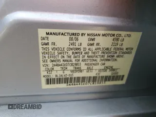 2007 Nissan Maxima 3.5 SE with VIN 1N4BA41E07C819855, listed as a Copart auction lot 78756064 with 56,201 mi miles and Salvage Title. Bid and sale history available at carsss.com. Image 12.