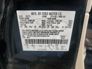 2012 Ford Escape Hybrid z VIN 1FMCU5K38CKA82134, wystawiony jako Copart lot #52399175 z przebiegiem 169 711 mil mil oraz Szkoda całkowita • Salvage title. Historia ofert i sprzedaży dostępna na DreamBid. Obrazek 15.