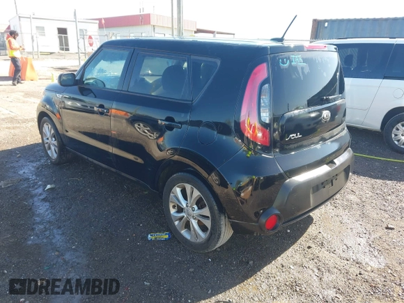 2015 Kia Soul + with VIN KNDJP3A56F7132174, listed as a IAAI auction lot 42009228 with 218,441 mi miles. Bid and sale history available at carsss.com. Image 3.