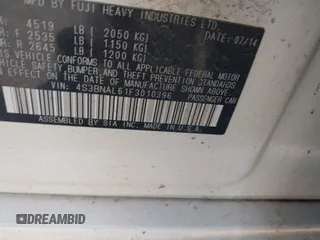 2015 Subaru Legacy Limited with VIN 4S3BNAL61F3010396, listed as a IAAI auction lot 42491652 with Not provided miles and . Bid and sale history available at DreamBid. Image 9.