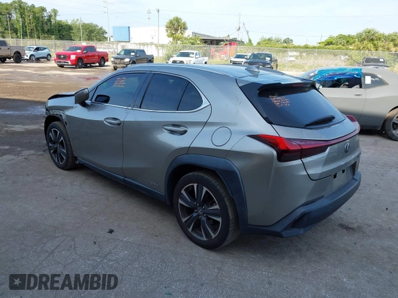 2020 Lexus UX 250h with VIN JTHX9JBHXL2033589, listed as a IAAI auction lot 42113363 with 71,669 mi miles and . Bid and sale history available at DreamBid. Image 3.