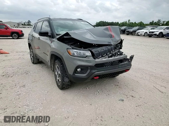 2022 Jeep Compass Trailhawk with VIN 3C4NJDDBXNT231276, listed as a Copart auction lot 55290785 with 20,814 mi miles and Salvage title. Bid and sale history available at DreamBid. Image 14.