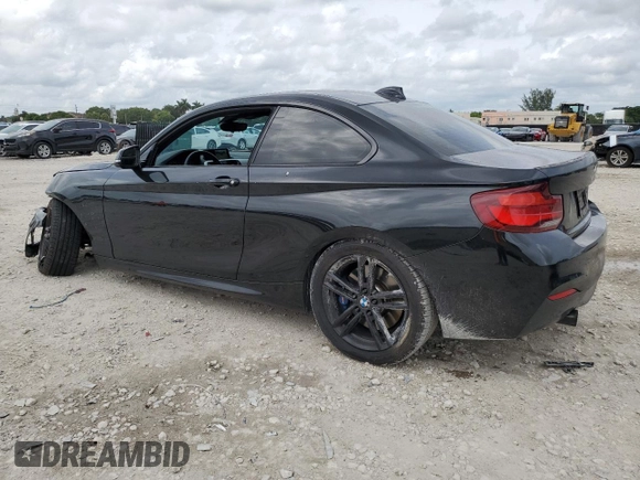 2021 BMW 2 Series M240i with VIN WBA2J5C09M7H38505, listed as a Copart auction lot 72758454 with 23,360 mi miles and Salvage Title. Bid and sale history available at carsss.com. Image 2.