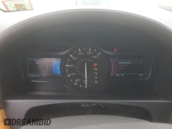 2014 Lincoln MKX with VIN 2LMDJ6JK3EBL07783, listed as a Copart auction lot 53262235 with 57,923 mi miles and Salvage Title. Bid and sale history available at DreamBid. Image 9.