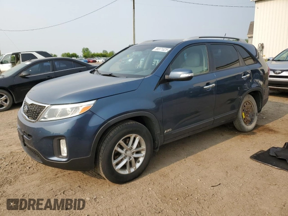 2015 Kia Sorento LX with VIN 5XYKTCA60FG597402, listed as a Copart auction lot 58371025 with 116,637 mi miles and Clean title. Bid and sale history available at DreamBid. Image 1.