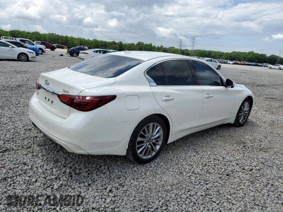 2021 Infiniti Q50 Luxe with VIN JN1EV7BR5MM753035, listed as a Copart auction lot 58970045 with 62,927 mi miles and Salvage title. Bid and sale history available at DreamBid. Image 3.