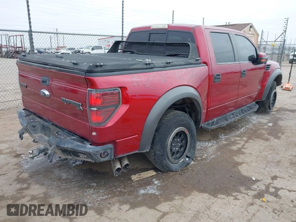 2014 Ford F-150 SVT Raptor with VIN 1FTFW1R61EFC00041, listed as a IAAI auction lot 41609376 with 119,325 mi miles and . Bid and sale history available at carsss.com. Image 4.