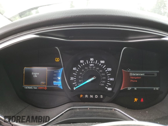 2017 Ford Fusion Titanium with VIN 3FA6P0D93HR389152, listed as a Copart auction lot 62600135 with 147,645 mi miles and Salvage title. Bid and sale history available at DreamBid. Image 9.