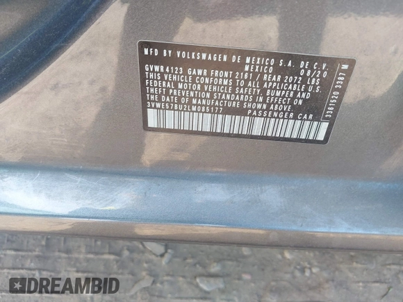 2020 Volkswagen Jetta SEL с VIN 3VWE57BU2LM085177, выставлен на аукционе IAAI как лот 41880036 с пробегом 80 059 миль миль и . История ставок и продаж доступна на DreamBid. Изображение 9.