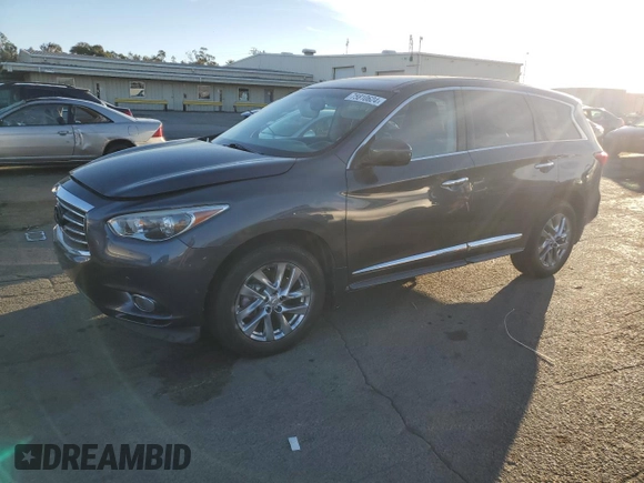 2013 Infiniti JX35 with VIN 5N1AL0MN3DC317773, listed as a Copart auction lot 75810624 with 132,718 mi miles and Salvage Title. Bid and sale history available at carsss.com. Image 1.