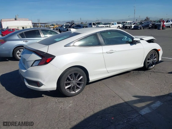 2020 Honda Civic Coupe EX with VIN 2HGFC3B37LH353220, listed as a IAAI auction lot 41377248 with 87,078 mi miles. Bid and sale history available at carsss.com. Image 4.