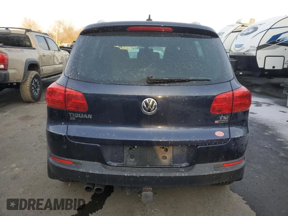 2016 Volkswagen Tiguan R-Line with VIN WVGBV7AX5GW573820, listed as a Copart auction lot 42363515 with 124,283 mi miles and Salvage Title. Bid and sale history available at DreamBid. Image 6.