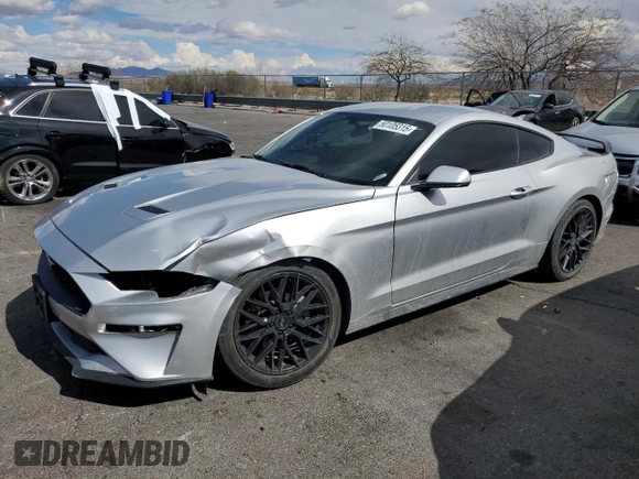 2019 Ford Mustang EcoBoost with VIN 1FA6P8TH4K5143552, listed as a Copart auction lot 50105315 with 58,648 mi miles and Salvage Title. Bid and sale history available at carsss.com. Image 1.