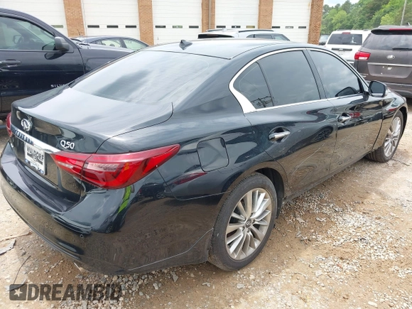 2020 Infiniti Q50 Luxe with VIN JN1EV7AR7LM250154, listed as a IAAI auction lot 42474749 with 32,796 mi miles and . Bid and sale history available at DreamBid. Image 4.