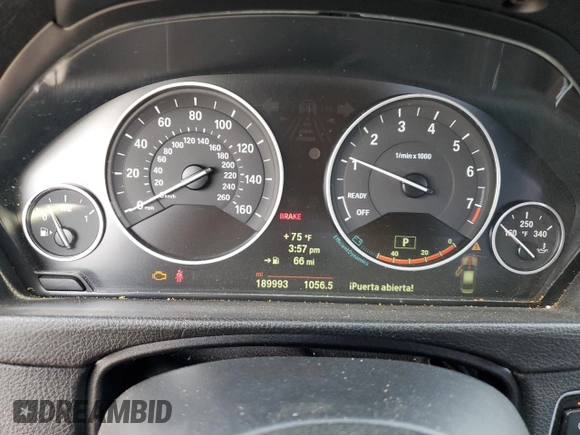 2014 BMW 3 Series 328i with VIN WBA3C1C57EK115544, listed as a Copart auction lot 55653815 with 189,993 mi miles and Clean Title. Bid and sale history available at carsss.com. Image 9.