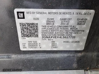 2020 Chevrolet Equinox LT with VIN 3GNAXVEX4LS617733, listed as a Copart auction lot 44356155 with 30,586 mi miles and Salvage Title. Bid and sale history available at carsss.com. Image 13.