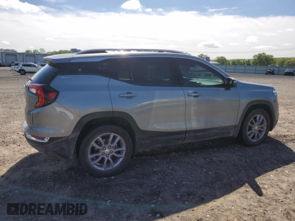 2023 GMC Terrain SLT with VIN 3GKALPEG4PL271042, listed as a Copart auction lot 53159875 with 25,528 mi miles and Salvage title. Bid and sale history available at DreamBid. Image 3.