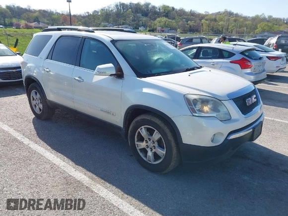 2008 GMC Acadia SLT1 with VIN 1GKER237X8J289351, listed as a IAAI auction lot 41933212 with 197,203 mi miles. Bid and sale history available at carsss.com. Image 1.