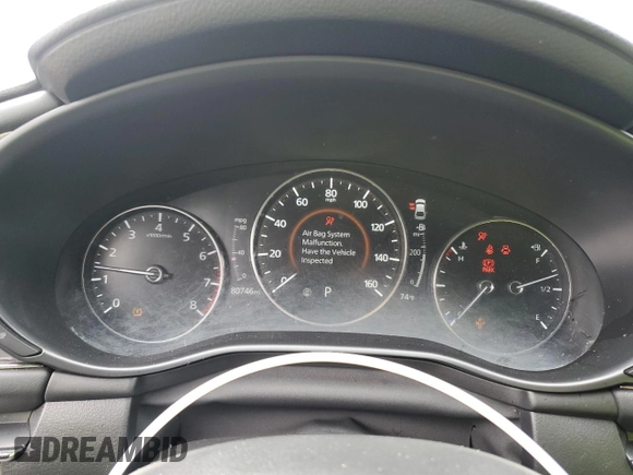 2019 Mazda 3 with VIN JM1BPALM2K1109808, listed as a Copart auction lot 61675735 with 80,746 mi miles and Salvage title. Bid and sale history available at DreamBid. Image 9.