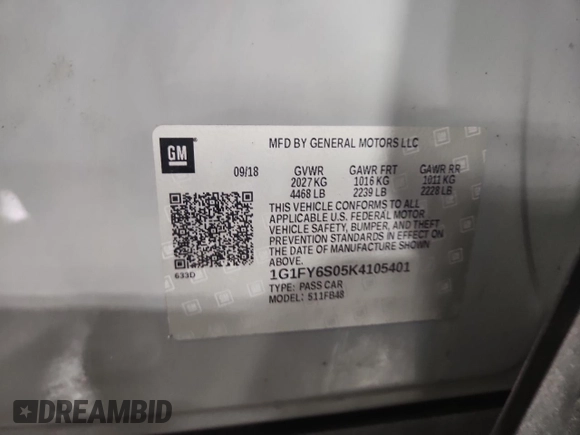 2019 Chevrolet Bolt EV LT z VIN 1G1FY6S05K4105401, wystawiony jako Copart lot #60514365 z przebiegiem 71 559 mil mil oraz Szkoda całkowita • Salvage title. Historia ofert i sprzedaży dostępna na DreamBid. Obrazek 13.