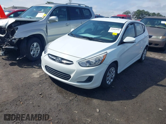 2016 Hyundai Accent SE with VIN KMHCT5AE0GU238781, listed as a IAAI auction lot 41805846 with 121,022 mi miles. Bid and sale history available at carsss.com. Image 2.