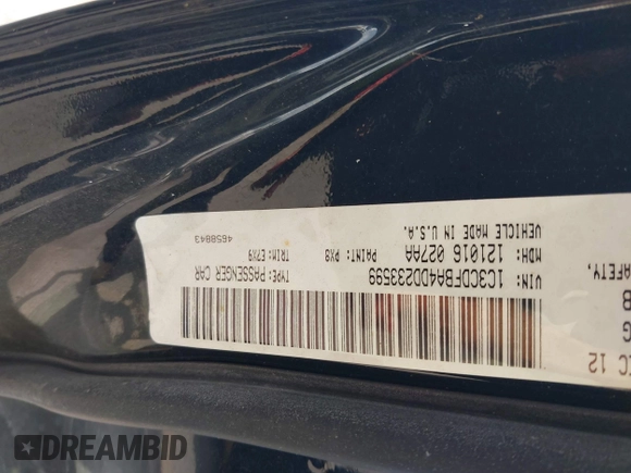 2013 Dodge Dart SXT with VIN 1C3CDFBA4DD233599, listed as a IAAI auction lot 42526474 with 191,143 mi miles and . Bid and sale history available at DreamBid. Image 9.