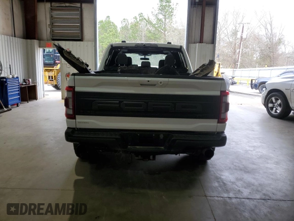 2023 Ford F-150 Raptor with VIN 1FTFW1RG5PFB97799, listed as a Copart auction lot 47471485 with 27,282 mi miles and Salvage Title. Bid and sale history available at DreamBid. Image 6.