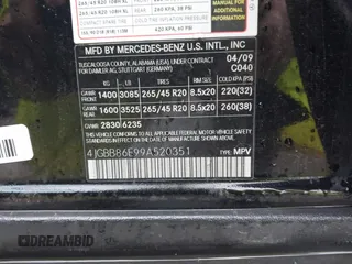 2009 Mercedes-Benz M 350 с VIN 4JGBB86E99A520351, выставлен на аукционе IAAI как лот 42370201 с пробегом 187 562 миль миль и . История ставок и продаж доступна на DreamBid. Изображение 9.