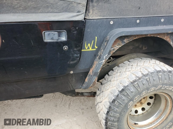 1993 Jeep Wrangler "S" with VIN 1J4FY19P6PP250248, listed as a Copart auction lot 74996514 with 110,656 mi miles and Non Repairable. Bid and sale history available at carsss.com. Image 13.