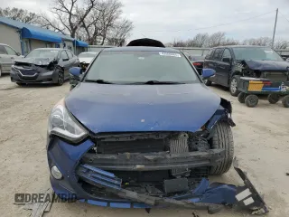 2015 Hyundai Veloster Turbo with VIN KMHTC6AE7FU242010, listed as a Copart auction lot 49506985 with 117,867 mi miles and Salvage Title. Bid and sale history available at carsss.com. Image 5.