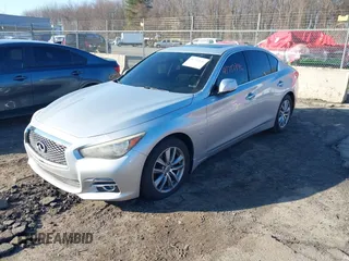 2014 Infiniti Q50 Premium with VIN JN1BV7AR9EM686042, listed as a IAAI auction lot 41737846 with 107,729 mi miles. Bid and sale history available at carsss.com. Image 2.