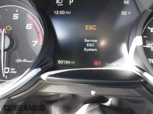 2018 Alfa Romeo Giulia with VIN ZARFAEBN8J7567620, listed as a IAAI auction lot 41738301 with 80,194 mi miles. Bid and sale history available at carsss.com. Image 15.