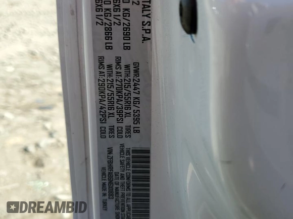 2022 Ram ProMaster City Cargo Tradesman with VIN ZFBHRFAB6N6X11883, listed as a Copart auction lot 74130934 with 2,110 mi miles and Salvage Title. Bid and sale history available at DreamBid. Image 13.