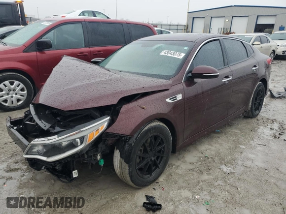 2016 Kia Optima LX Turbo with VIN 5XXGT4L17GG033801, listed as a Copart auction lot 43043075 with 77,203 mi miles and Salvage Title. Bid and sale history available at carsss.com. Image 1.