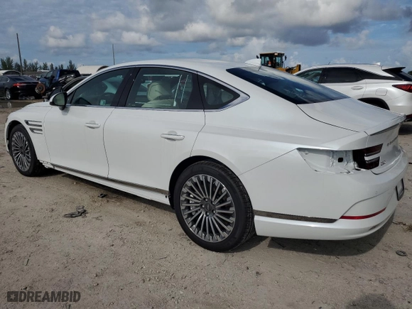 2024 Genesis Electrified G80 Advanced with VIN KMTGE4S14RU008462, listed as a Copart auction lot 71991314 with 17 mi miles and Salvage Title. Bid and sale history available at carsss.com. Image 2.