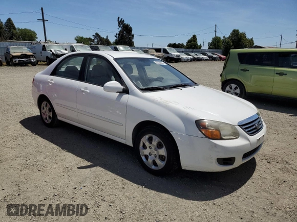 2009 Kia Spectra EX with VIN KNAFE222095665094, listed as a Copart auction lot 55830585 with 144,656 mi miles and Clean Title. Bid and sale history available at DreamBid. Image 4.