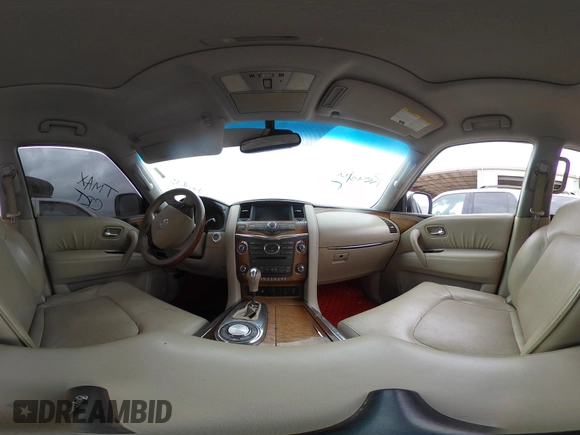 2011 Infiniti QX56 7-passenger with VIN JN8AZ2NF0B9500391, listed as a IAAI auction lot 41001635 with 166,100 mi miles and . Bid and sale history available at DreamBid. Image 18.