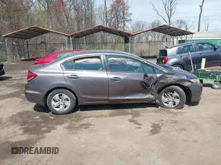 2013 Honda Civic LX with VIN 19XFB2F56DE291491, listed as a IAAI auction lot 41947866 with Not Provided miles and . Bid and sale history available at DreamBid. Image 13.