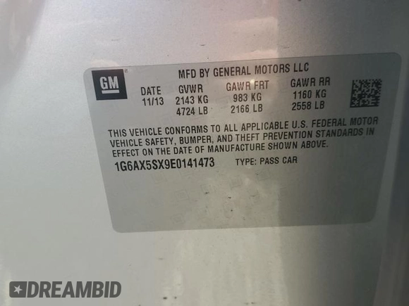 2014 Cadillac CTS Luxury AWD with VIN 1G6AX5SX9E0141473, listed as a Copart auction lot 49163265 with 142,361 mi miles and Salvage Title. Bid and sale history available at DreamBid. Image 12.