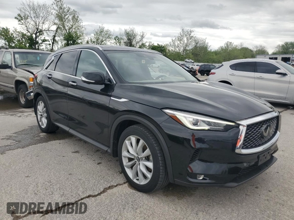 2019 Infiniti QX50 Essential with VIN 3PCAJ5M39KF104462, listed as a Copart auction lot 55044025 with 107,167 mi miles and Salvage title. Bid and sale history available at DreamBid. Image 4.